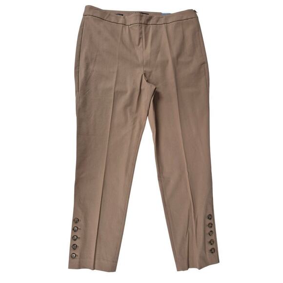 NWT $99 Talbots Camel Chatham Slim Leg Ankle Length Pant Sz16 Stretch Cotton - Picture 2 of 7